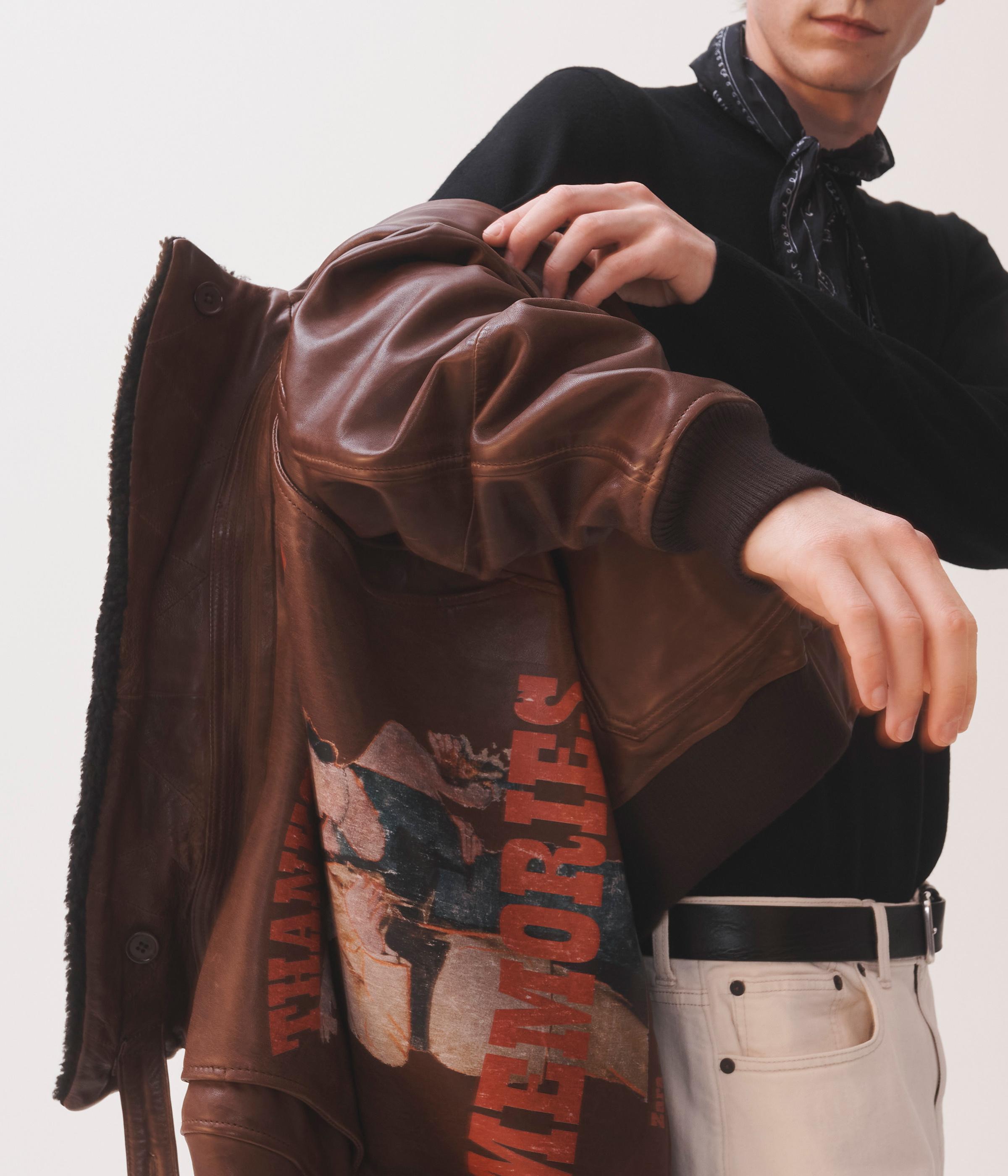 DAVID BAILEY LEATHER AVIATOR JACKET